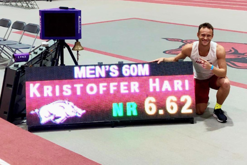 Kristoffer Hari kvalificeret til VM med dansk rekord på 6,62 sek. på 60m