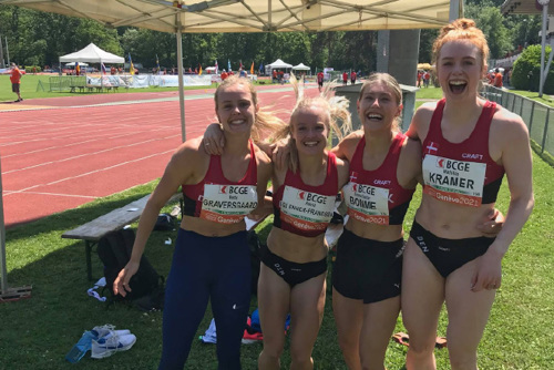 Dansk rekord på 4x100m af det kvindelige stafetlandshold